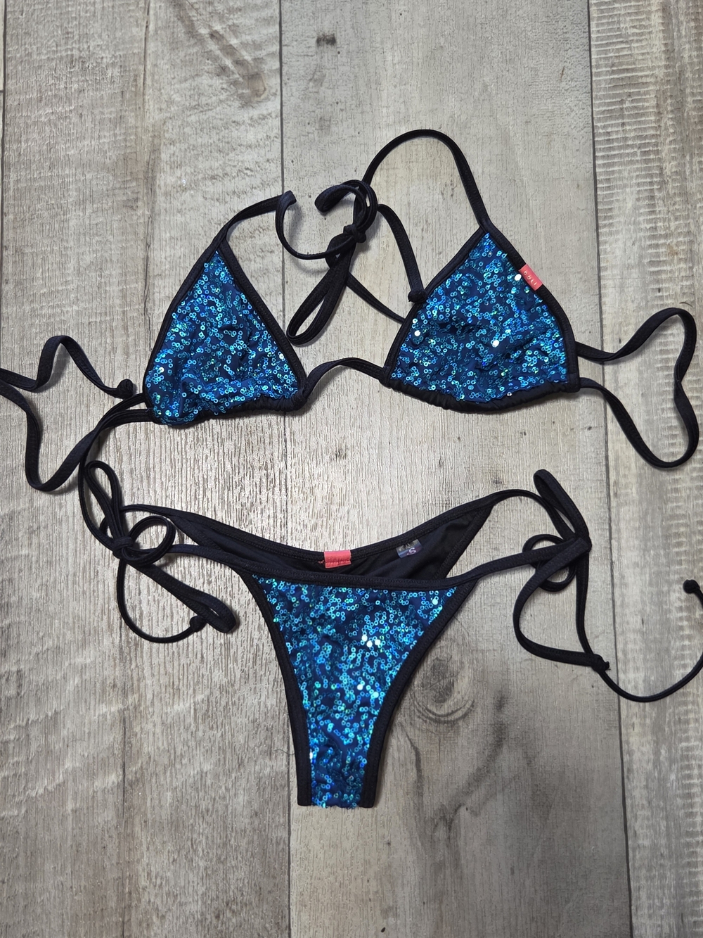 Doll Swimwear Sequin Cheeky Bikini Small